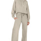 2024 Spring Drawstring Sweatshirt Wide Leg Sweatpant Lounge Set Tracksuit