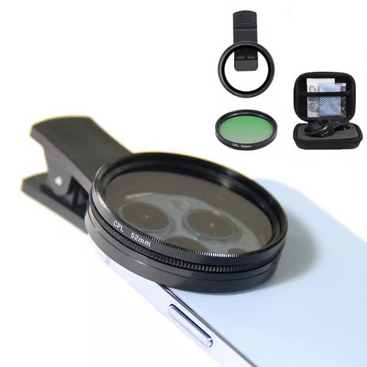 ⏳Begrenzte Zeit 50% Rabatt💥52 mm Clip-0n CPL-Filterset für Telefonkameraobjektive, Zirkularpolarisator-Polarisationsfilter, kompatibel mit den meisten Mobiltelefonen