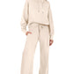 2024 Spring Drawstring Sweatshirt Wide Leg Sweatpant Lounge Set Tracksuit