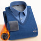 Pull double couche doublé en polaire thermique pour hommes