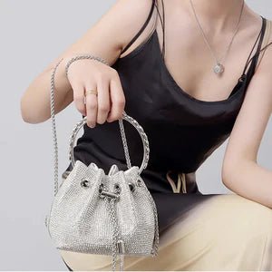 Diamond Drawstring Bucket Bag