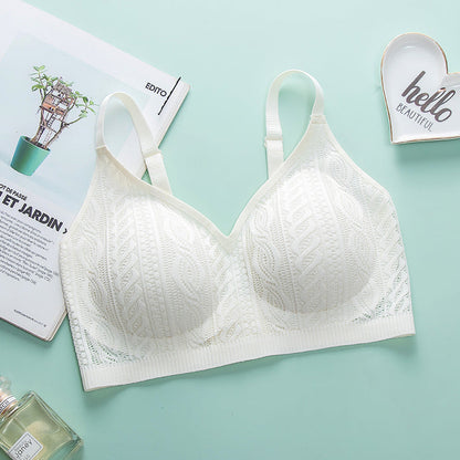 Seamless Wireless Elastic Lace Bra