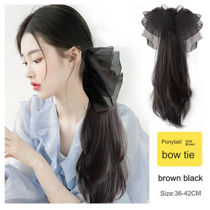 [Gentle and Sweet] Bow Knot Grab Clip Wig