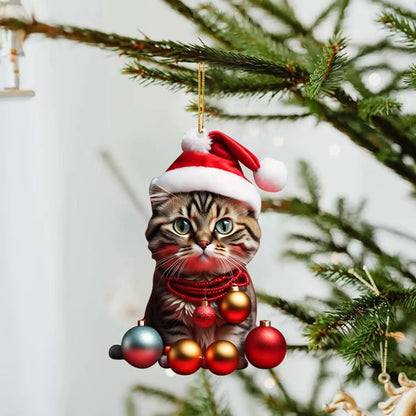 🎄10 Stück😻 Katze Weihnachtsbaumschmuck. Hängende Katze Ornamente