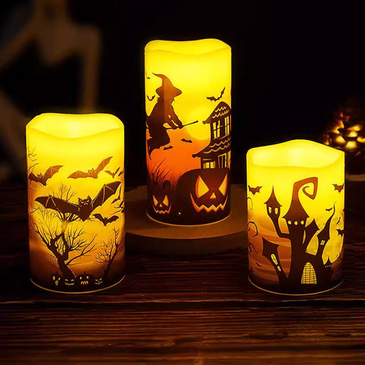 3Pcs Halloween Battery Operated Flameless LED Candles