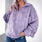 Manteau à Enfiler en Peluche Tendance avec Fermeture Éclair Partielle pour Femmes