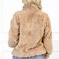 Manteau à Enfiler en Peluche Tendance avec Fermeture Éclair Partielle pour Femmes