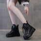 Bottes en cuir avec doublure en peluche pour femmes