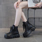 Bottes en cuir avec doublure en peluche pour femmes