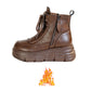 Bottes en cuir avec doublure en peluche pour femmes