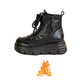 Bottes en cuir avec doublure en peluche pour femmes