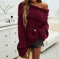 Pull-over ample de couleur unie à la mode