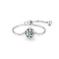 Bague à Chaîne Ajustable avec Imitation de Diamant