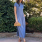 Damen T-Shirt Maxikleid mit Seitenschlitz