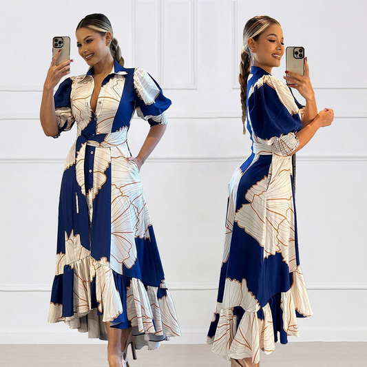 ⏳Begrenzte Zeit 50% Rabatt💥Bedrucktes Damenkleid mit taillierter Passform