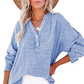 ⏳Begrenzte Zeit 50% Rabatt💥2025 Neue lässige Langarm-Mesh-Bluse mit Knopfverschluss für Damen